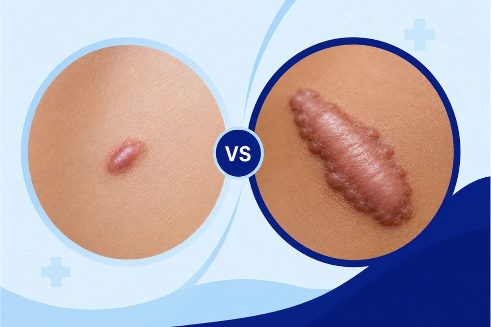 Small Keloid Scars vs Large Keloid Scars Small Keloid Scars