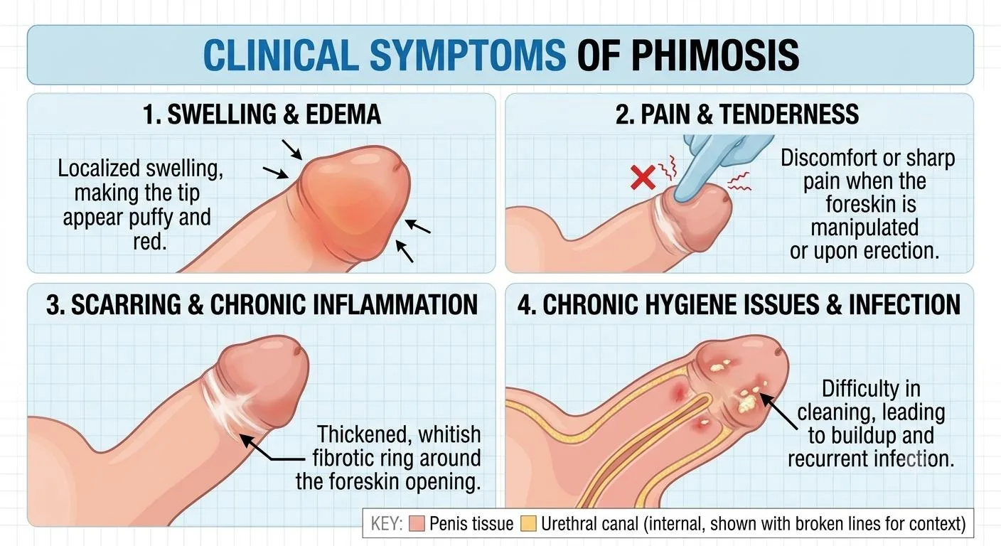 phimosis symptoms tight foreskin signes