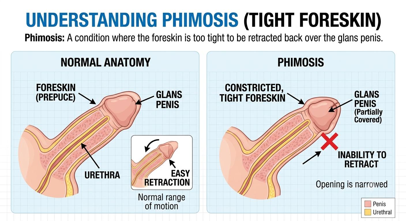 what is phimosis diagram tight foreskin treatment