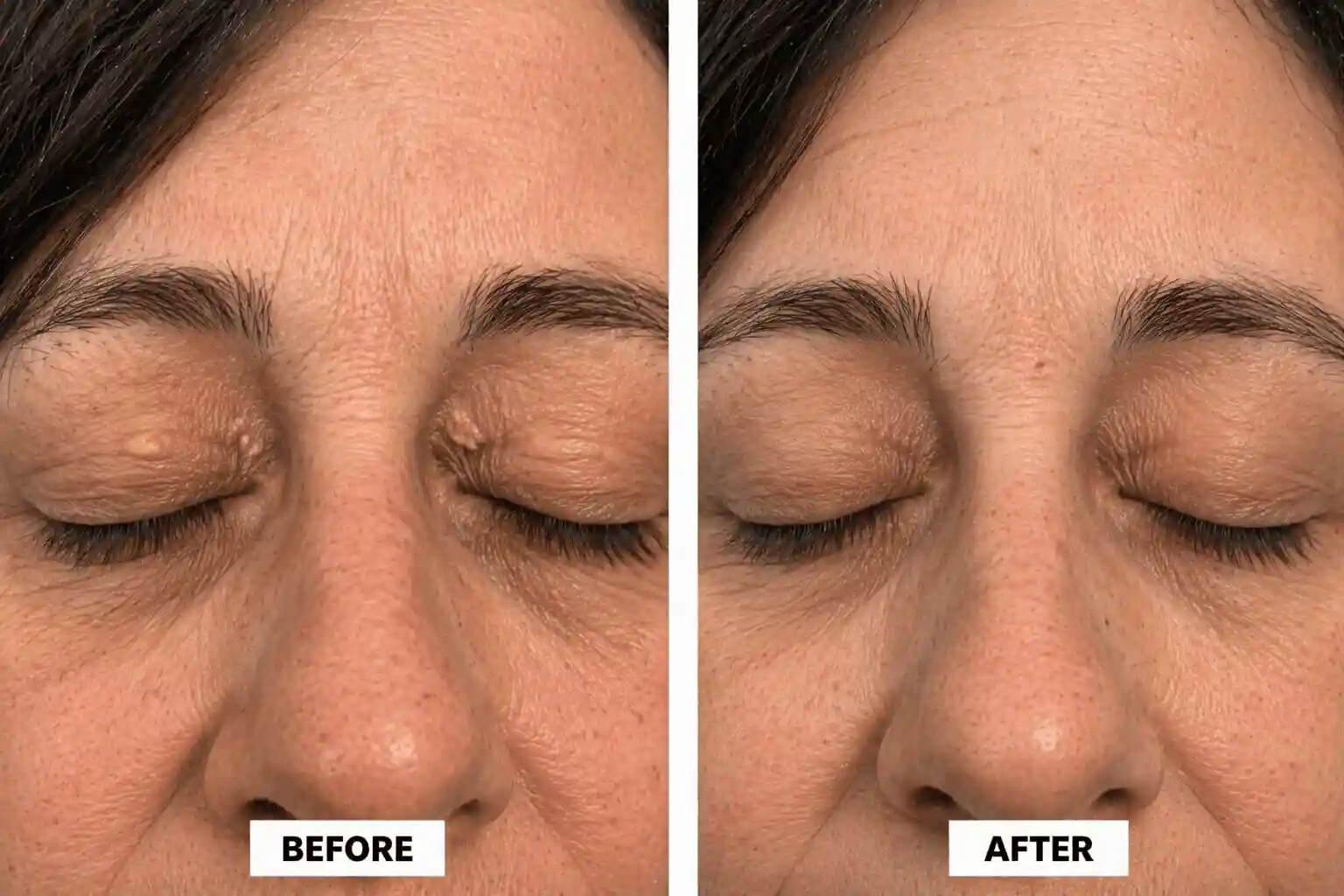 Xanthelasma treatment before and after results for patient 6